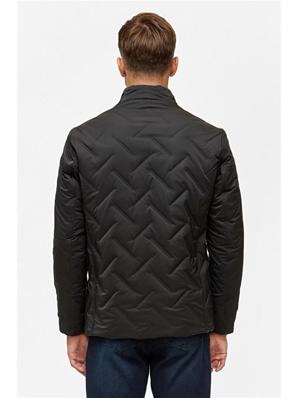 Siyah Slim Kapitone Mont-5