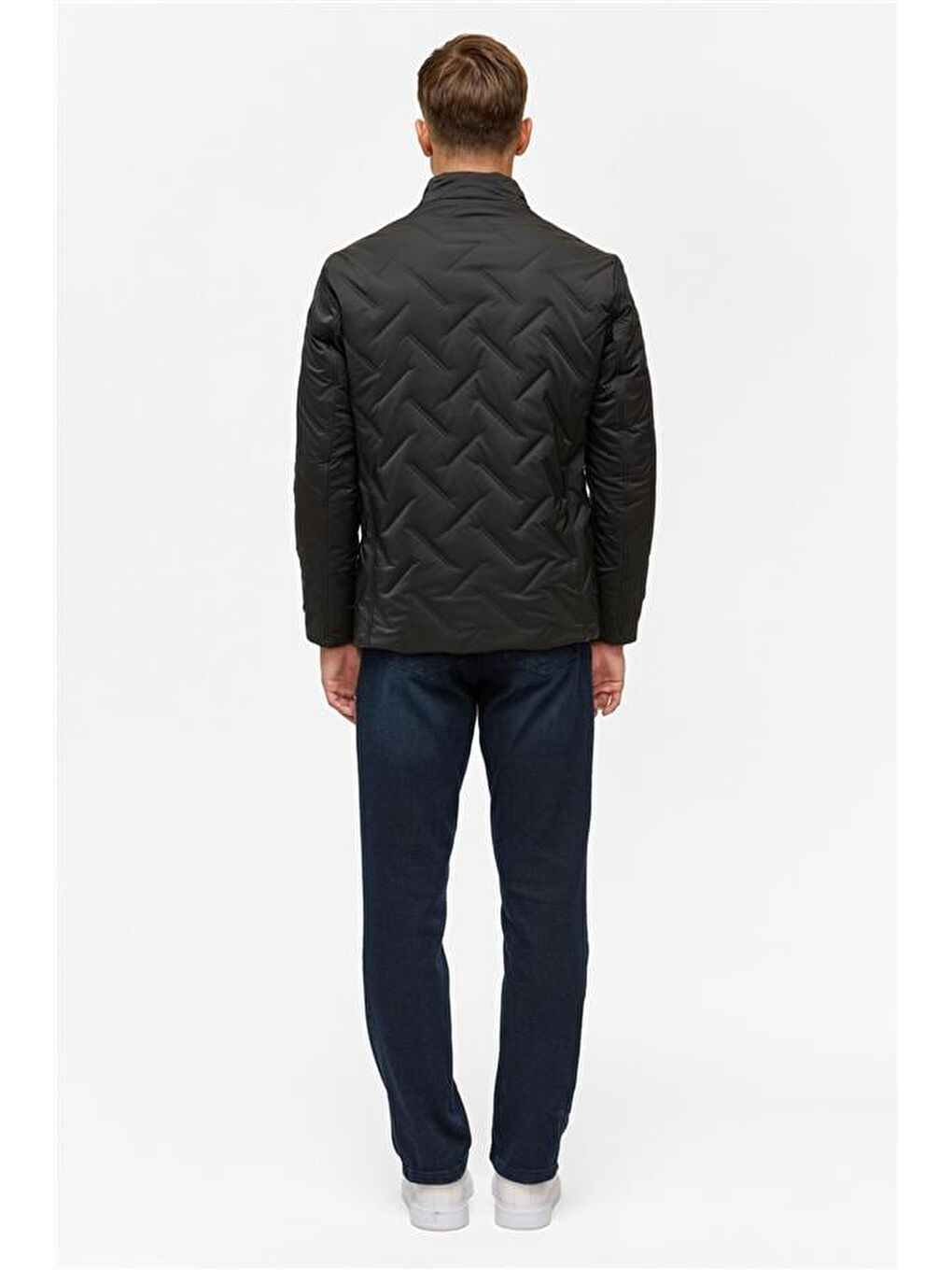 Siyah Slim Kapitone Mont-7