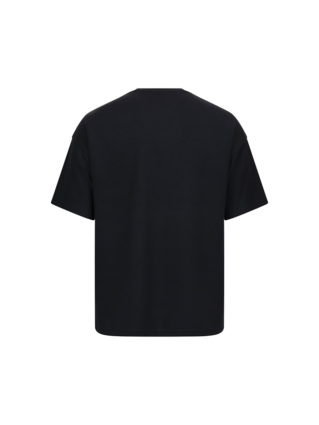 Lacivert Regular Fit Bisiklet Yaka Oversize Tişört-1