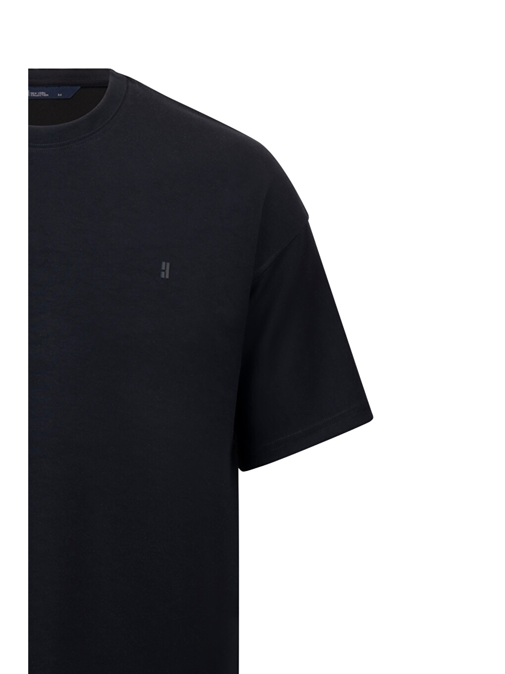 Lacivert Regular Fit Bisiklet Yaka Oversize Tişört-2