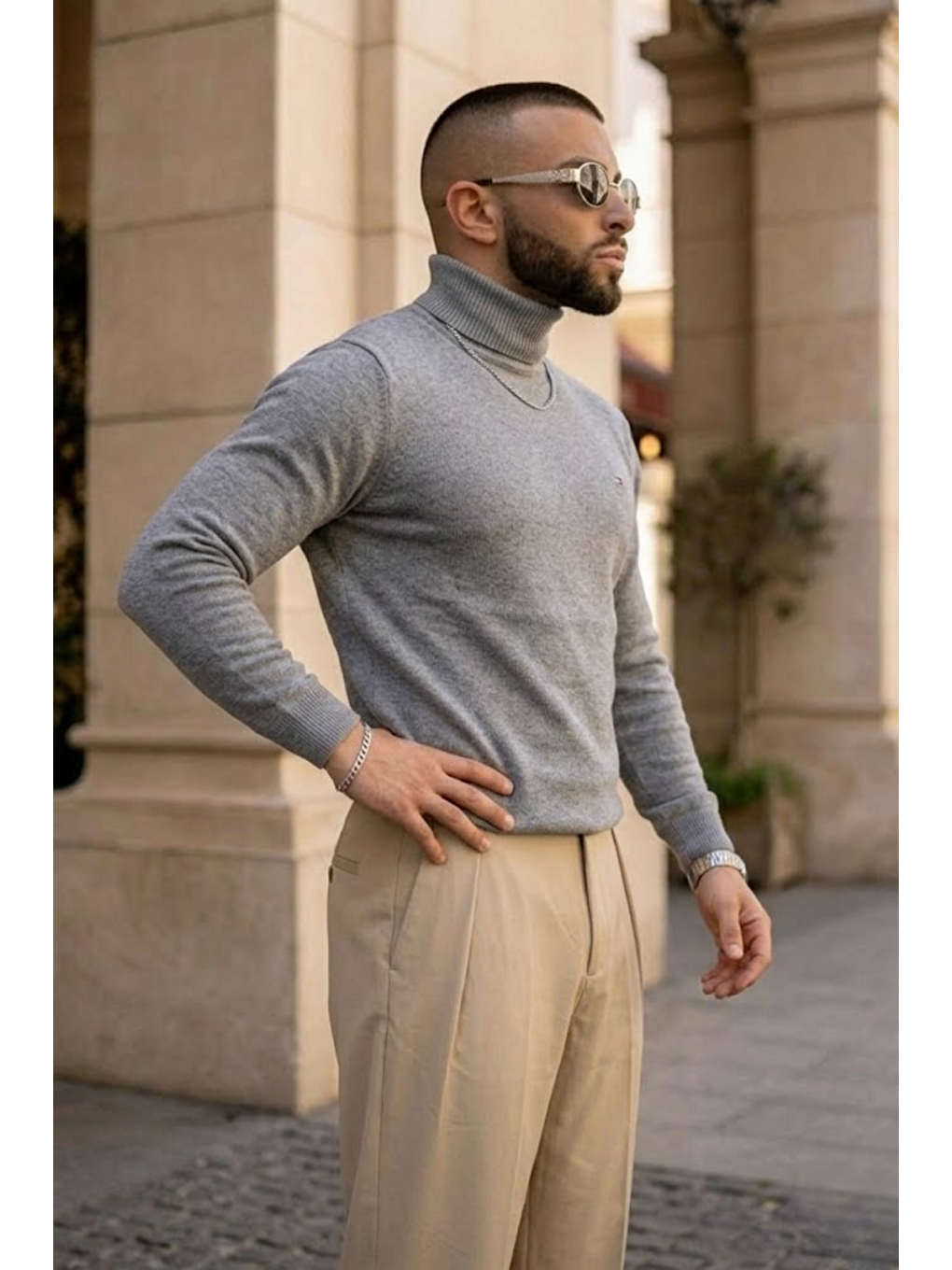 Erkek Günlük Premium Comfort Boğazlı Antrasit Triko Kazak-4