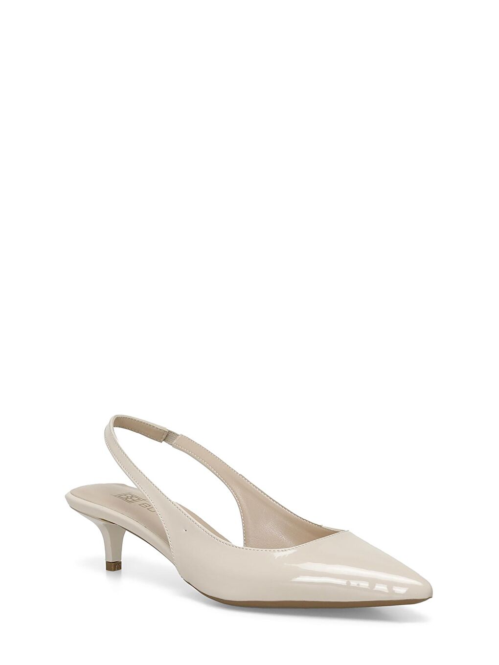 Bej 24S-031 4FX Krem Kadın Topuklu Ayakkabı-1