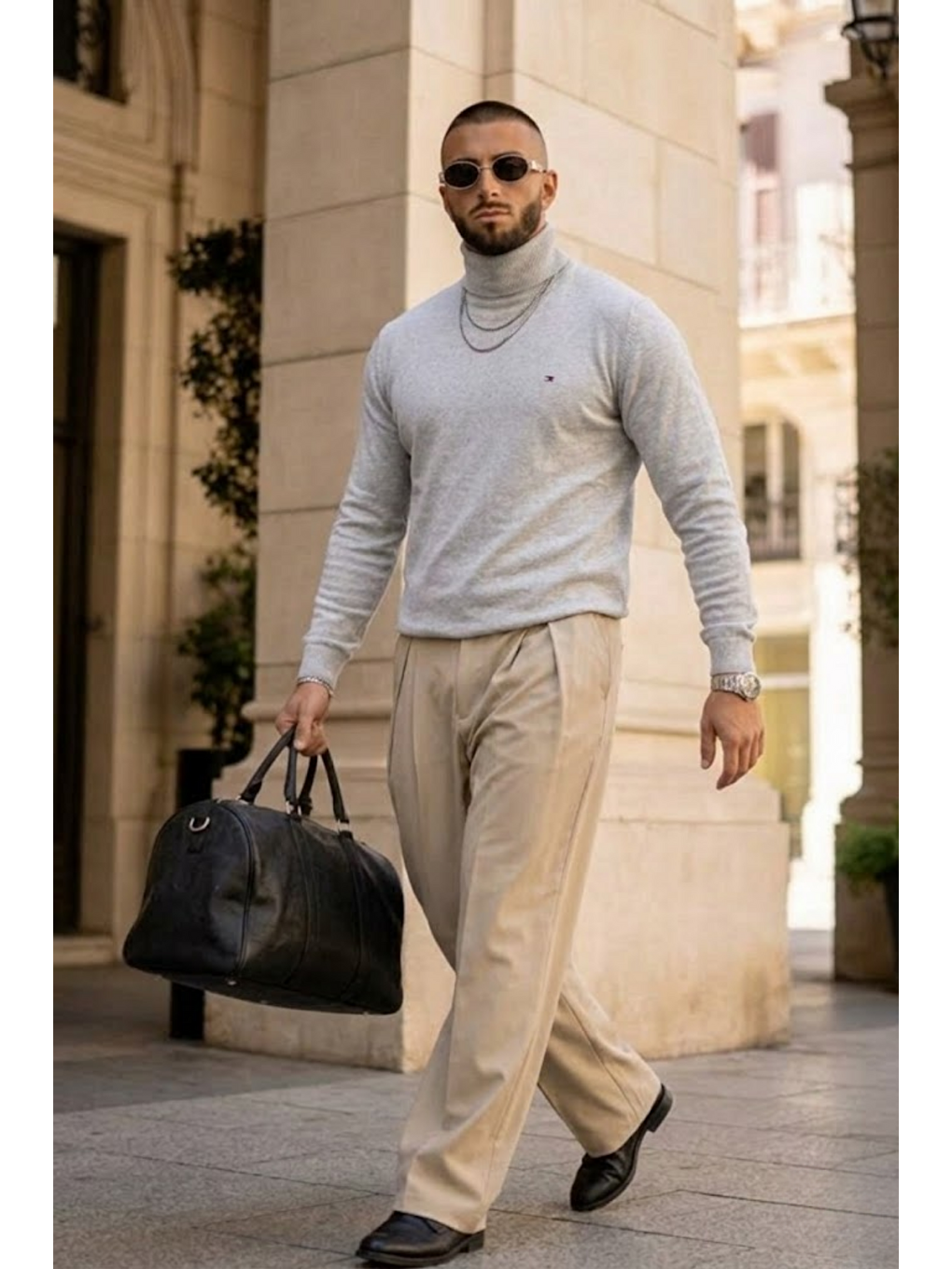 Erkek Günlük Premium Comfort Boğazlı A.Gri Triko Kazak-2