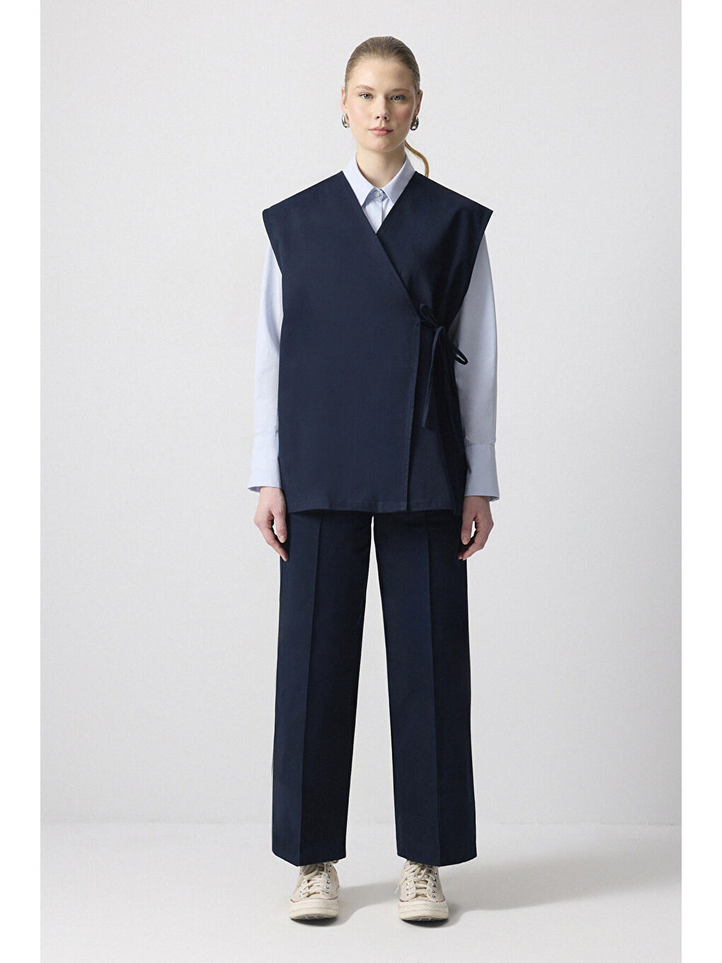 Lacivert Yelek Pantolon Gabardin Takım