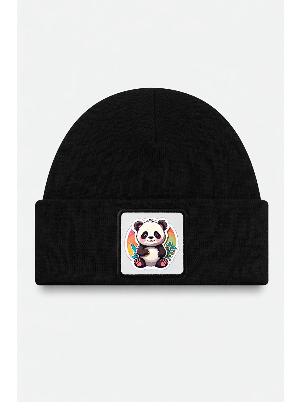Panda Logolu Siyah Çocuk Bere