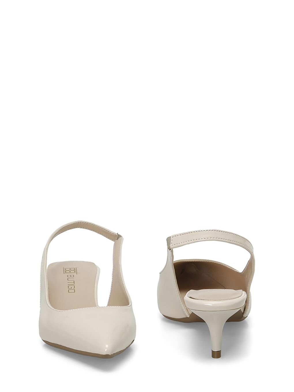 Bej 24S-031 4FX Krem Kadın Topuklu Ayakkabı-4