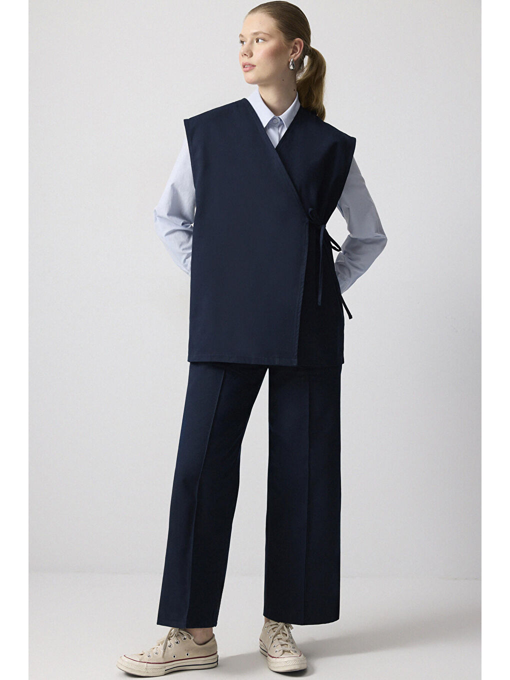 Lacivert Yelek Pantolon Gabardin Takım-1