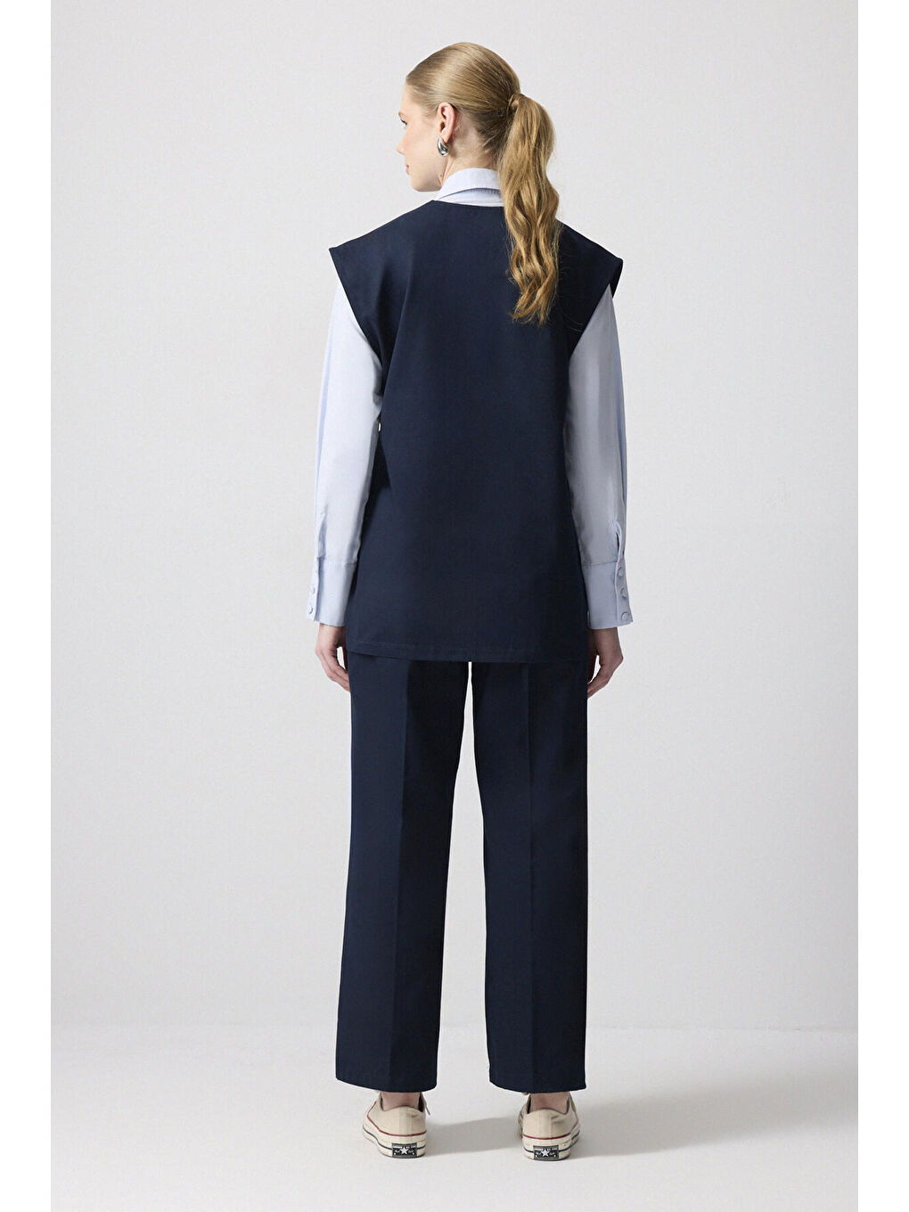 Lacivert Yelek Pantolon Gabardin Takım-3