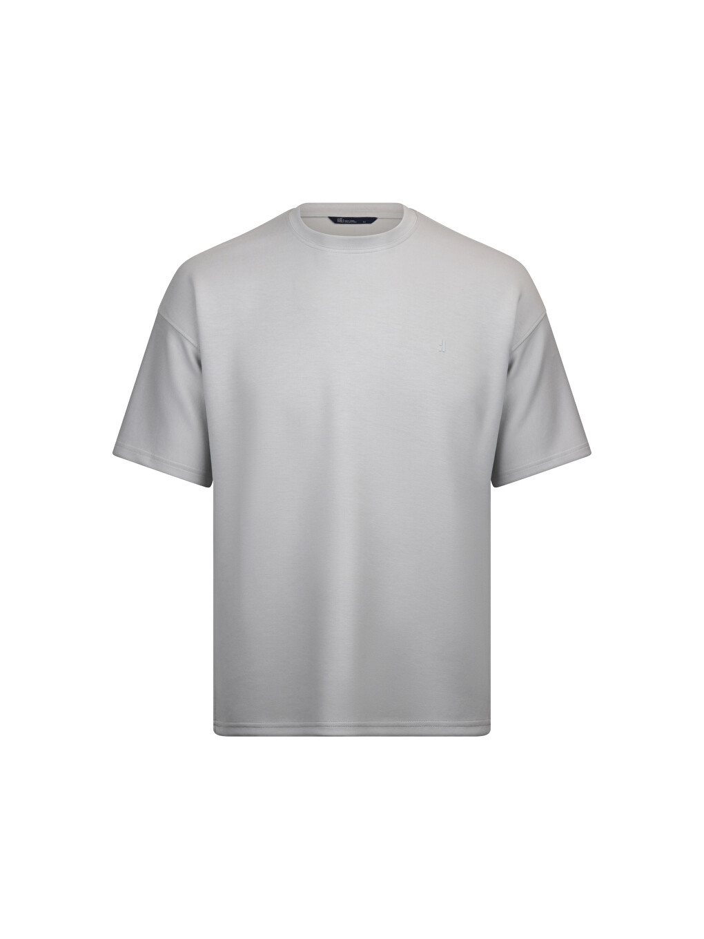 Gri Regular Fit Bisiklet Yaka Oversize Tişört