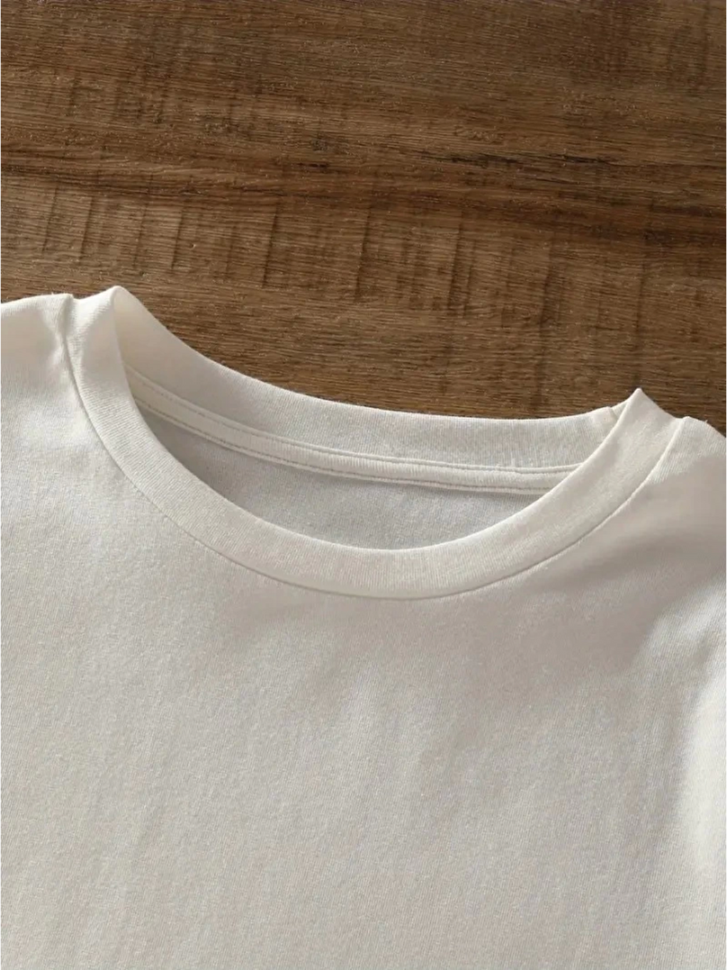 Baskılı Oversize Bisiklet Yaka T-shirt - Beyaz-1