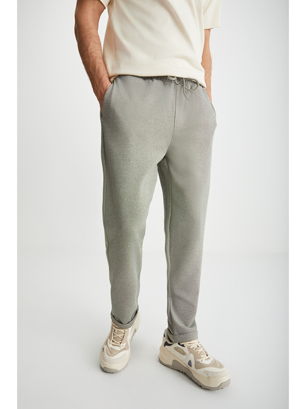 Haki DEXORO Erkek Bağlamalı Geniş Paça Regular Fit HAKİ Eşofman Altı-1