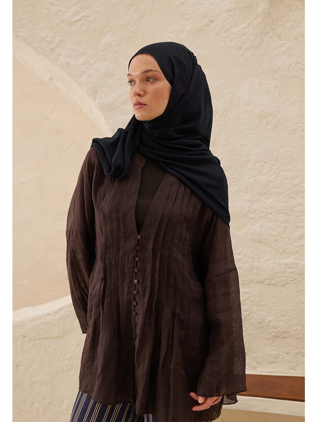 Lacivert Rami Viskon Şal Koyu Lacıvert-1