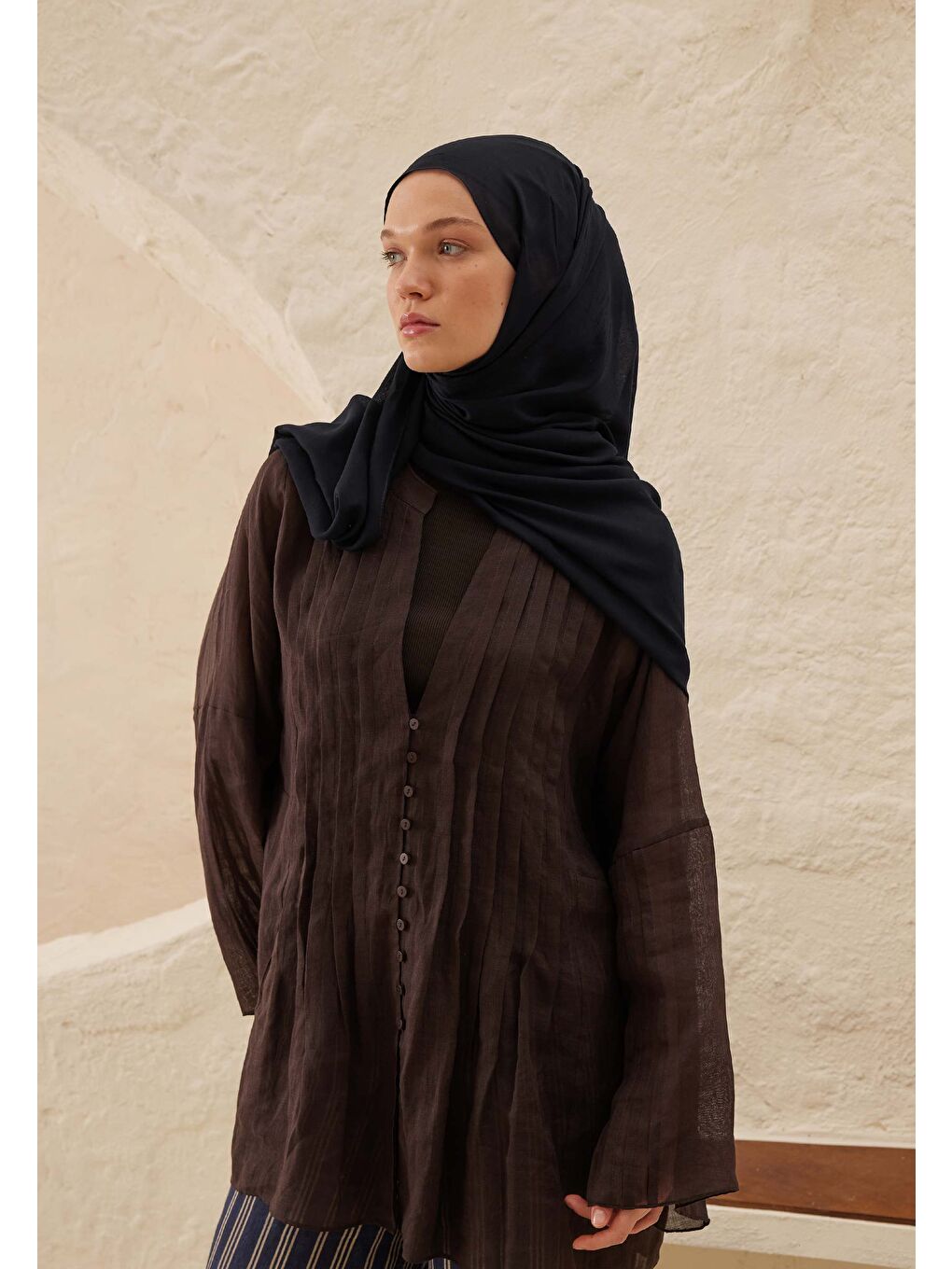 Lacivert Rami Viskon Şal Koyu Lacıvert-2