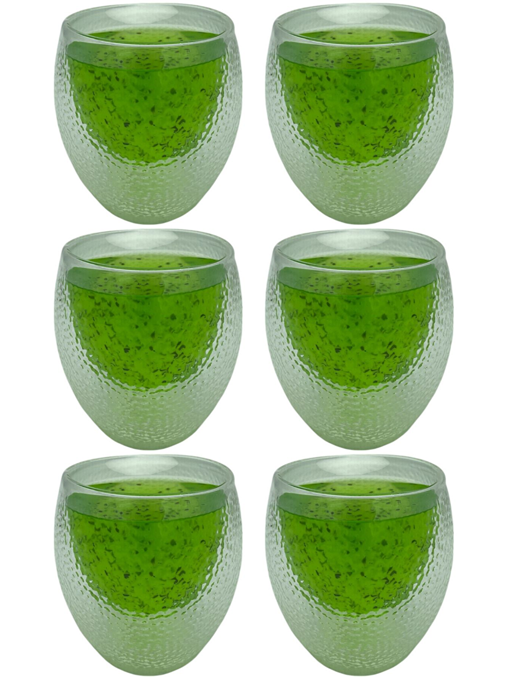 Renksiz Çift Cidarlı 250 ml Cam Kupa Seti 6 Adet