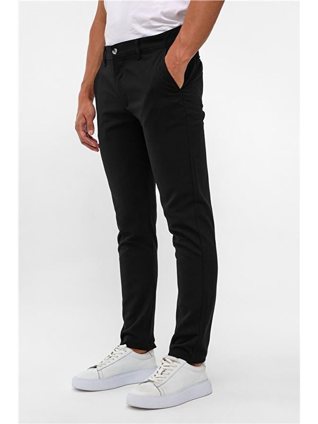 Siyah Slim Desenli Pantolon-2