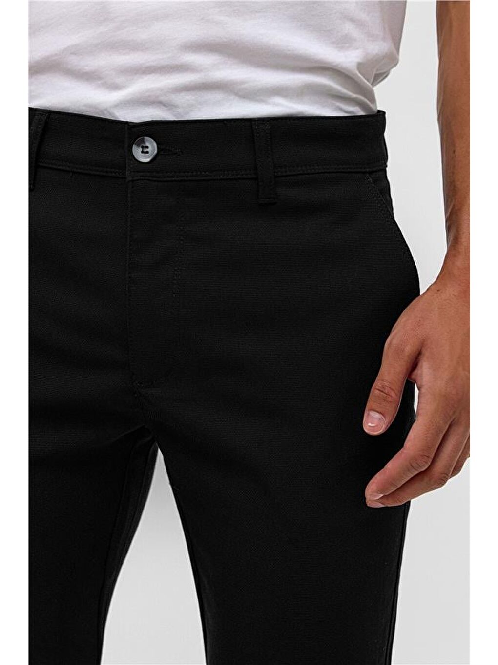 Siyah Slim Desenli Pantolon-3