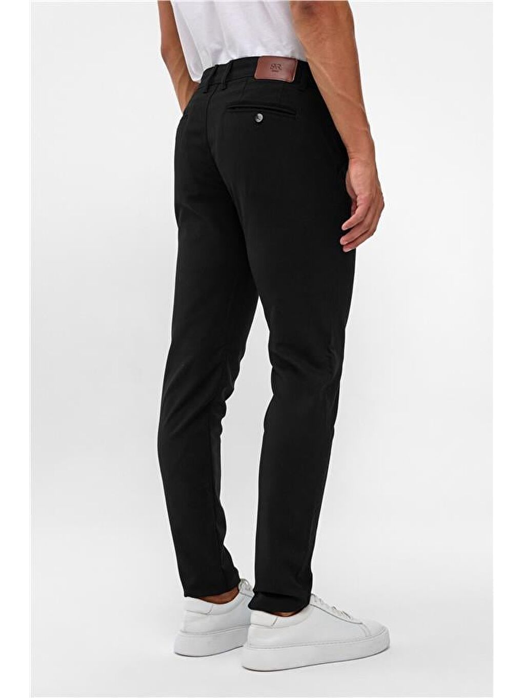 Siyah Slim Desenli Pantolon-4