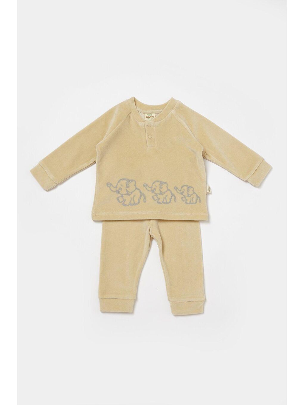 Bej Kadife Alt & Üst Takım-1