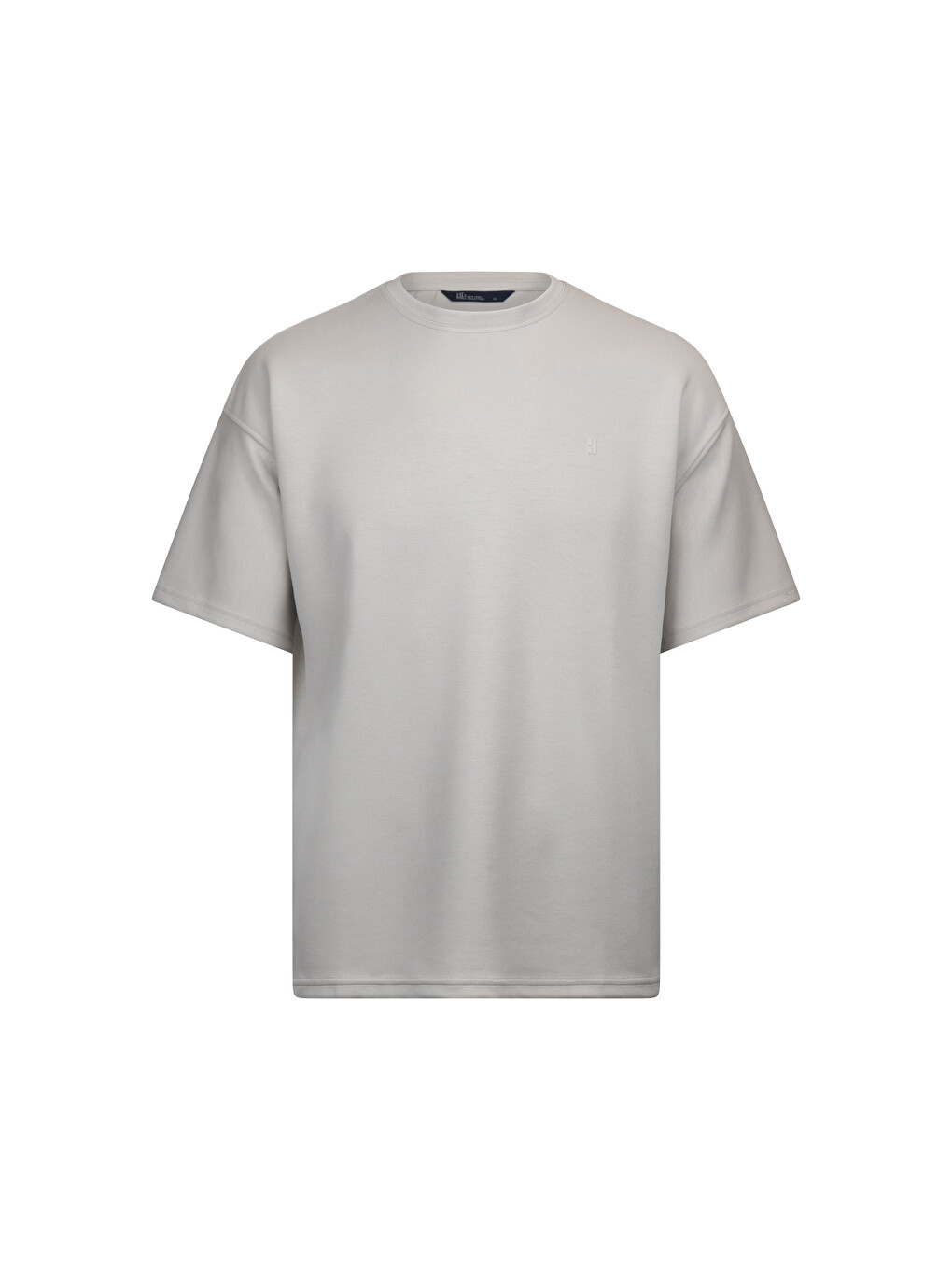 Bej Taş Regular Fit Bisiklet Yaka Oversize Tişört