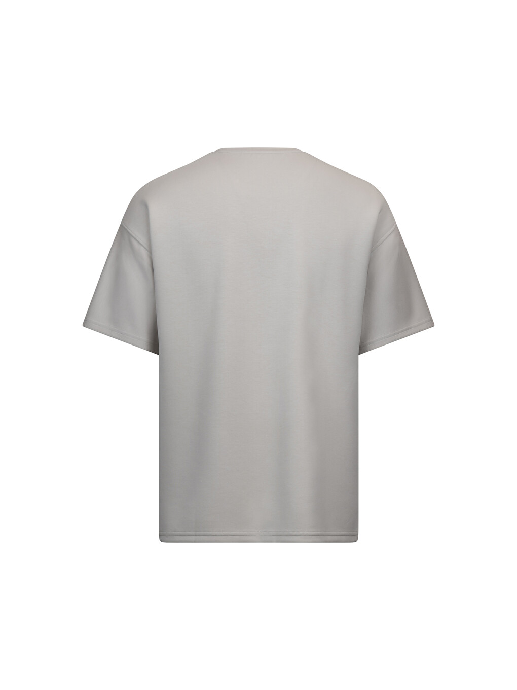 Bej Taş Regular Fit Bisiklet Yaka Oversize Tişört-1