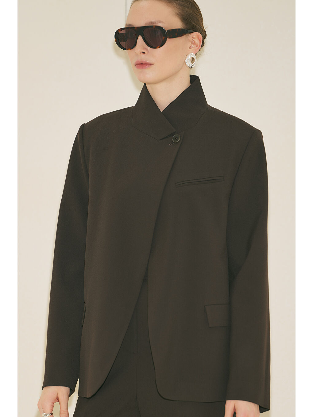 Kahverengi Mılanda Blazer Ceket Acı Kahve-6