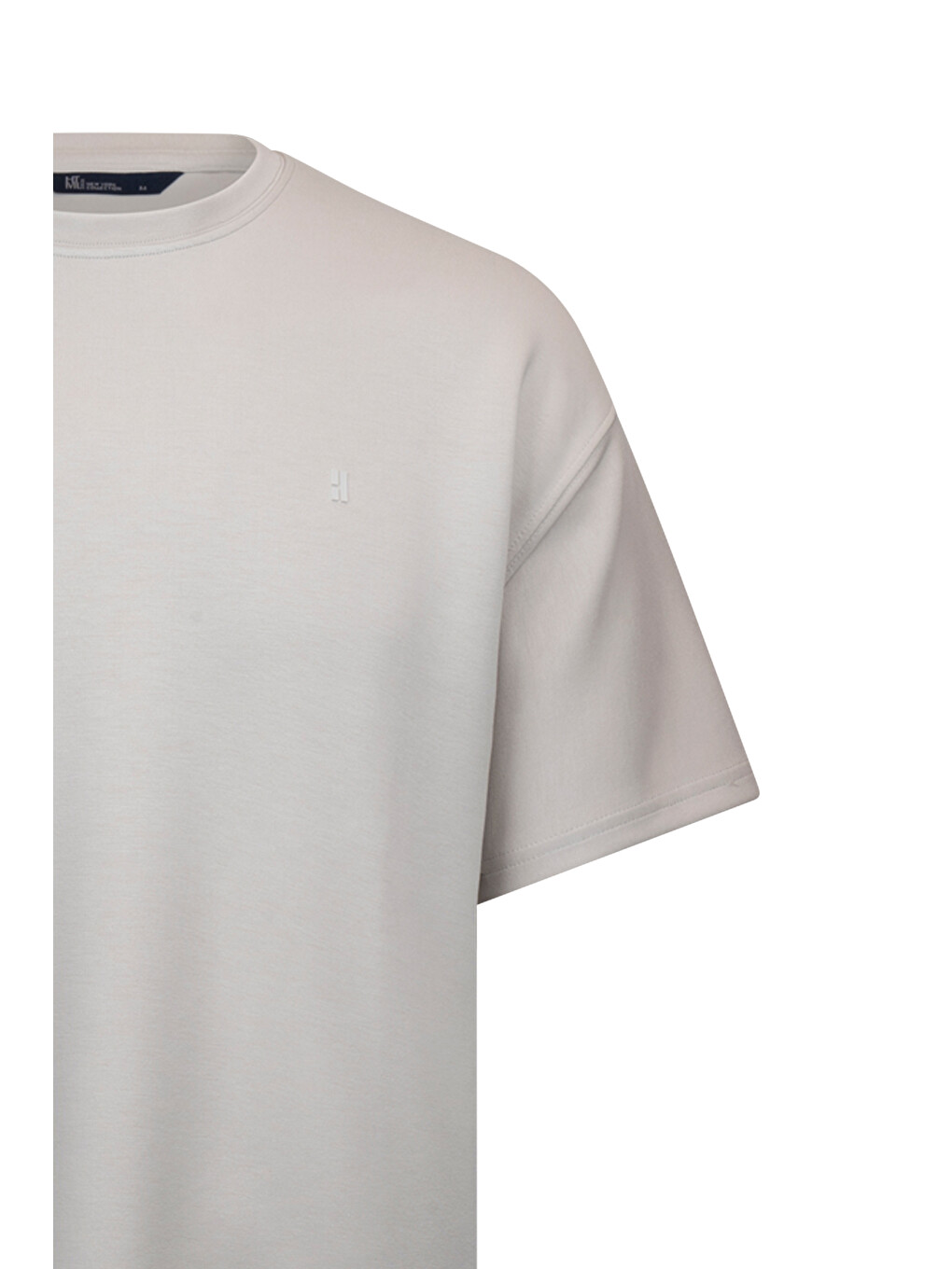 Bej Taş Regular Fit Bisiklet Yaka Oversize Tişört-2