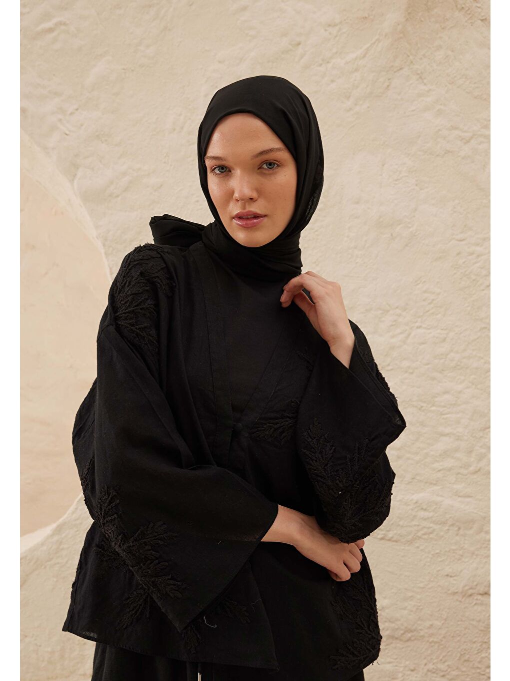 Rami Viskon Şal Siyah-1