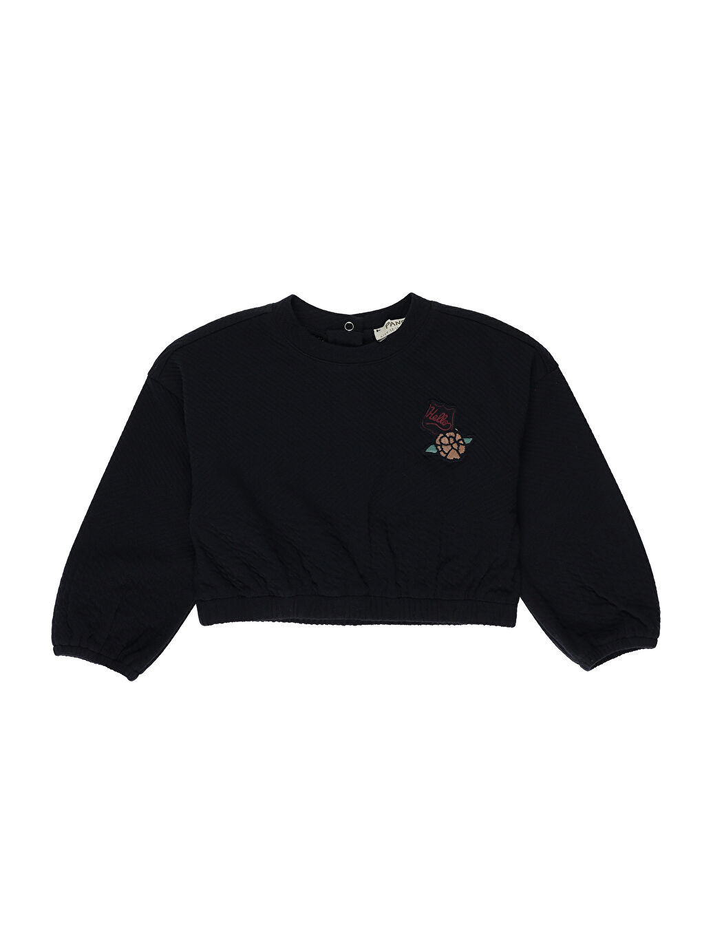 Panço Lacivert Kız Çocuk  Crop Sweatshirt