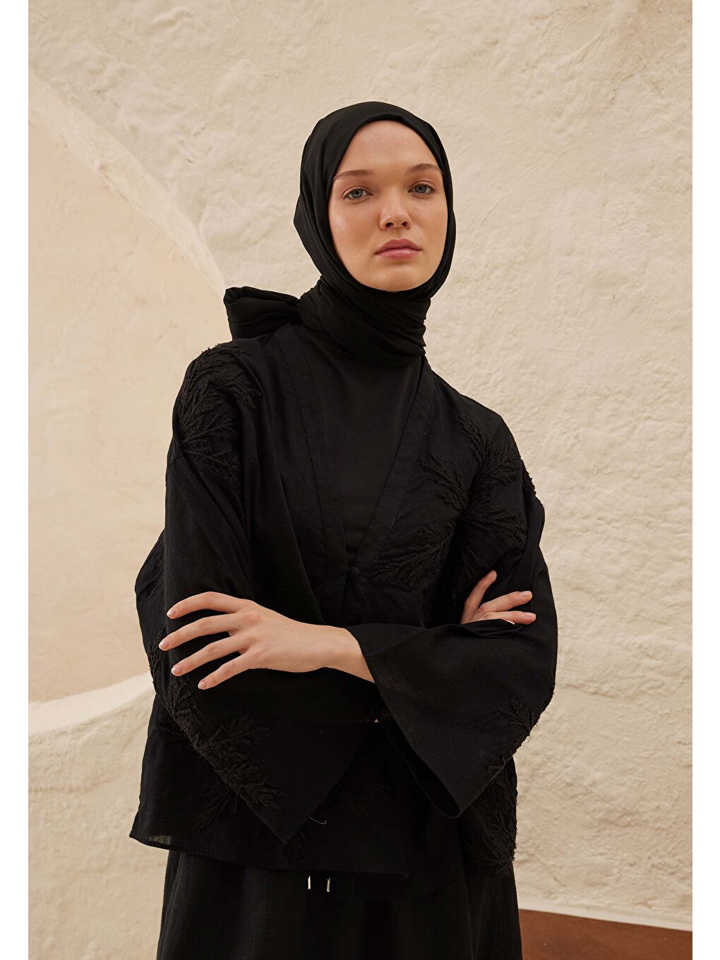 Rami Viskon Şal Siyah-2