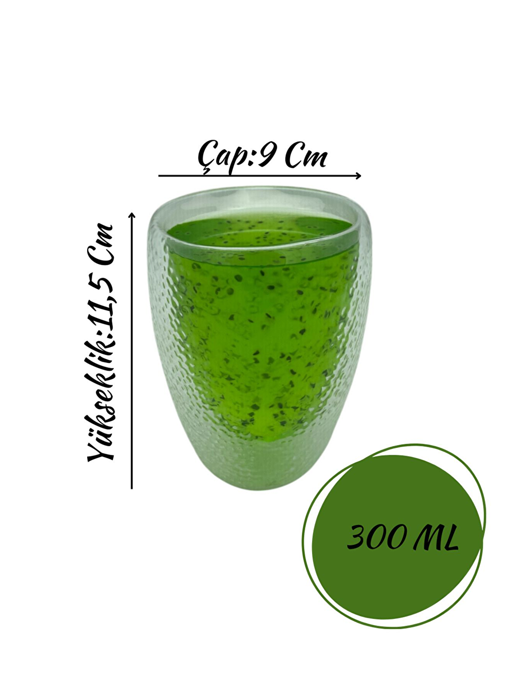 Renksiz Çift Cidarlı 300 ml Cam Kupa Seti 6 Adet-3