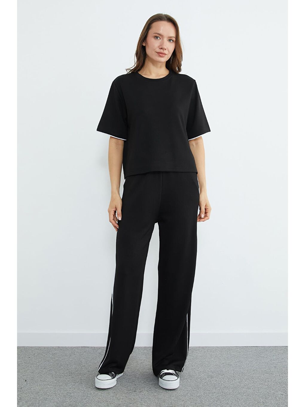 Siyah Biyeli Bisiklet Yaka Modal 2 Li Takım-2