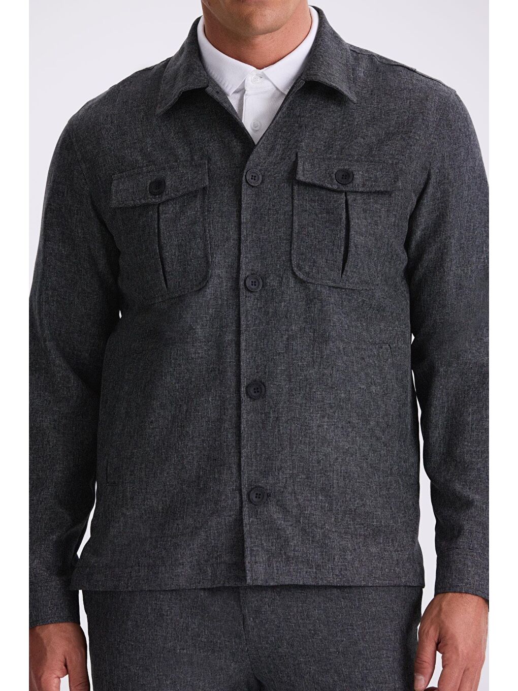 Siyah Slim Fit Bebe Yaka Cepli Spor Takım Elbise-2