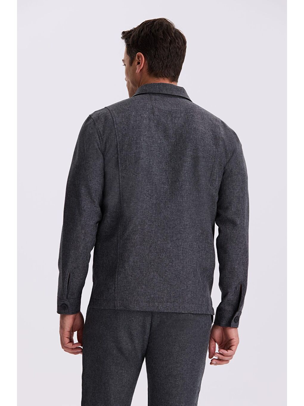 Siyah Slim Fit Bebe Yaka Cepli Spor Takım Elbise-3