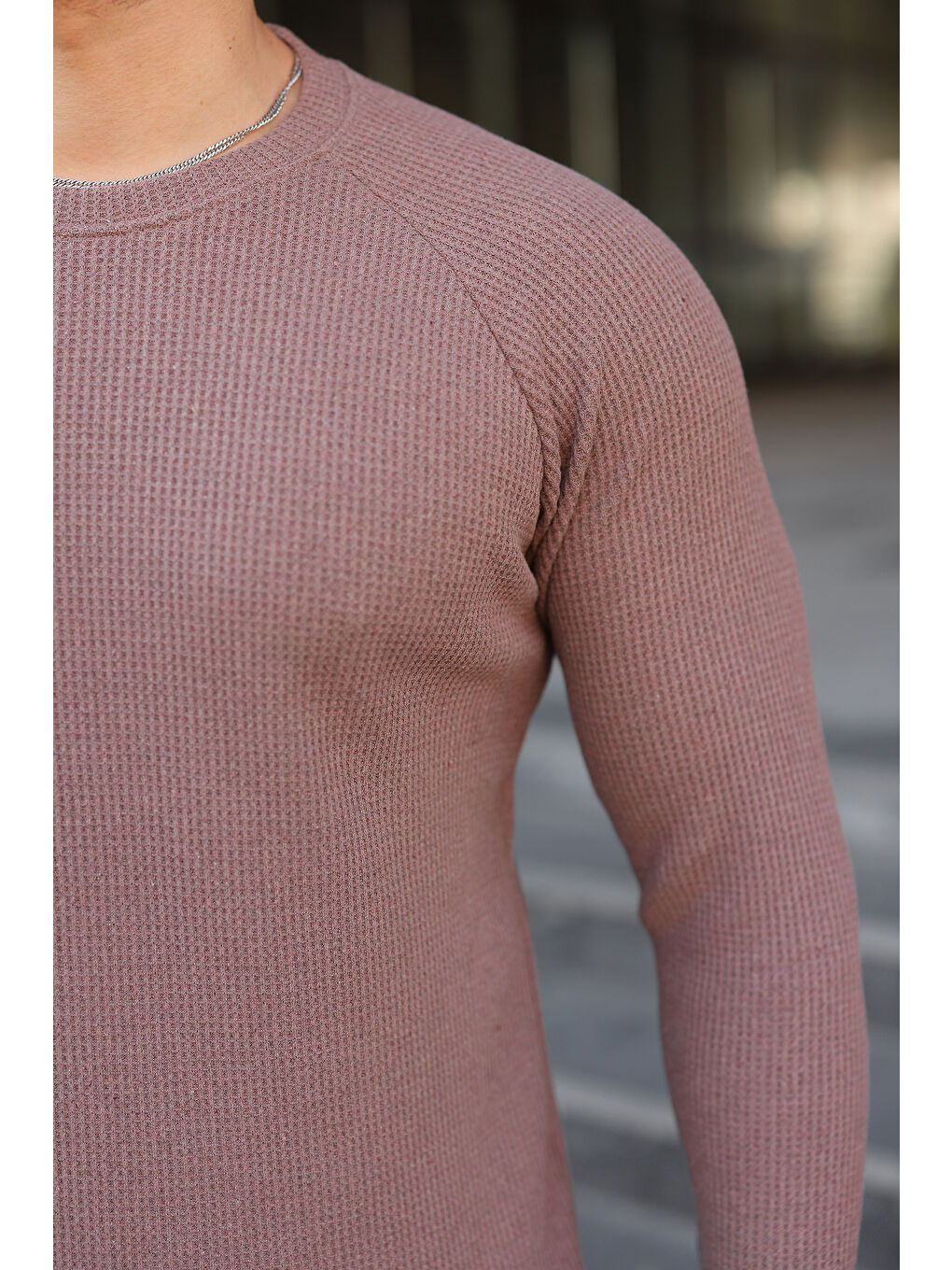 Erkek Trend Basic Slim Fit Bisiklet Yaka T.Pembe Kazak-2