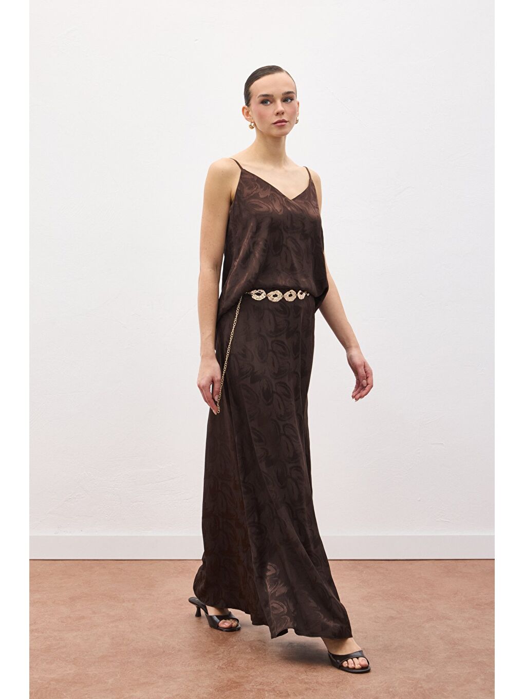 Kahverengi Lior Uzun Etek - Kahve-1