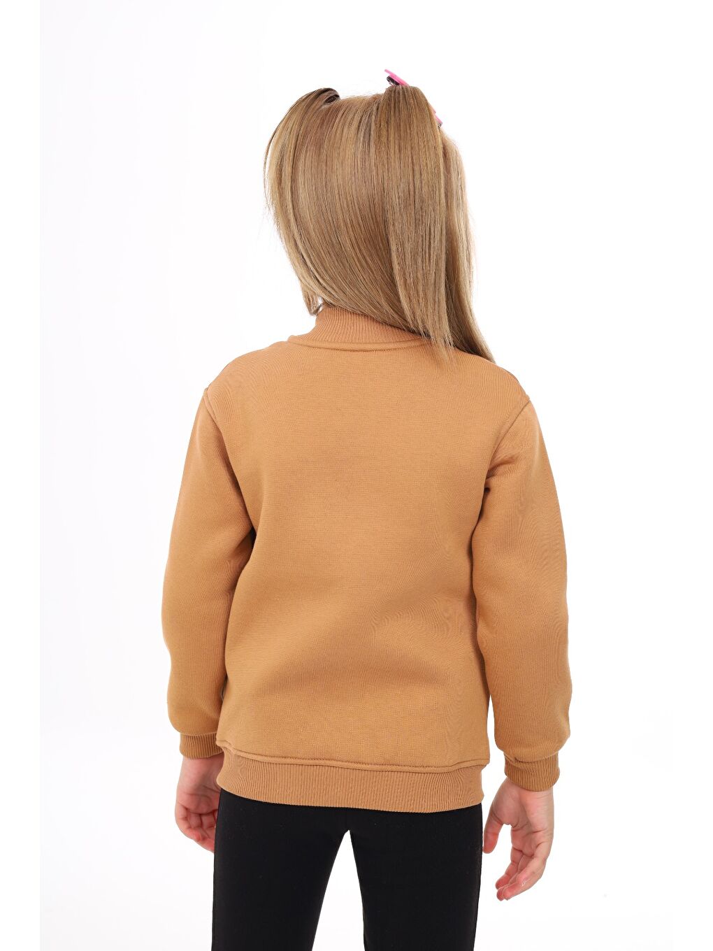 Toontoykids Kahverengi Kız Çocuk Nakışlı Fermuarlı Sweatshirt - 4