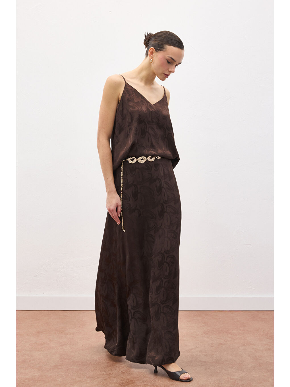 Kahverengi Lior Uzun Etek - Kahve-2