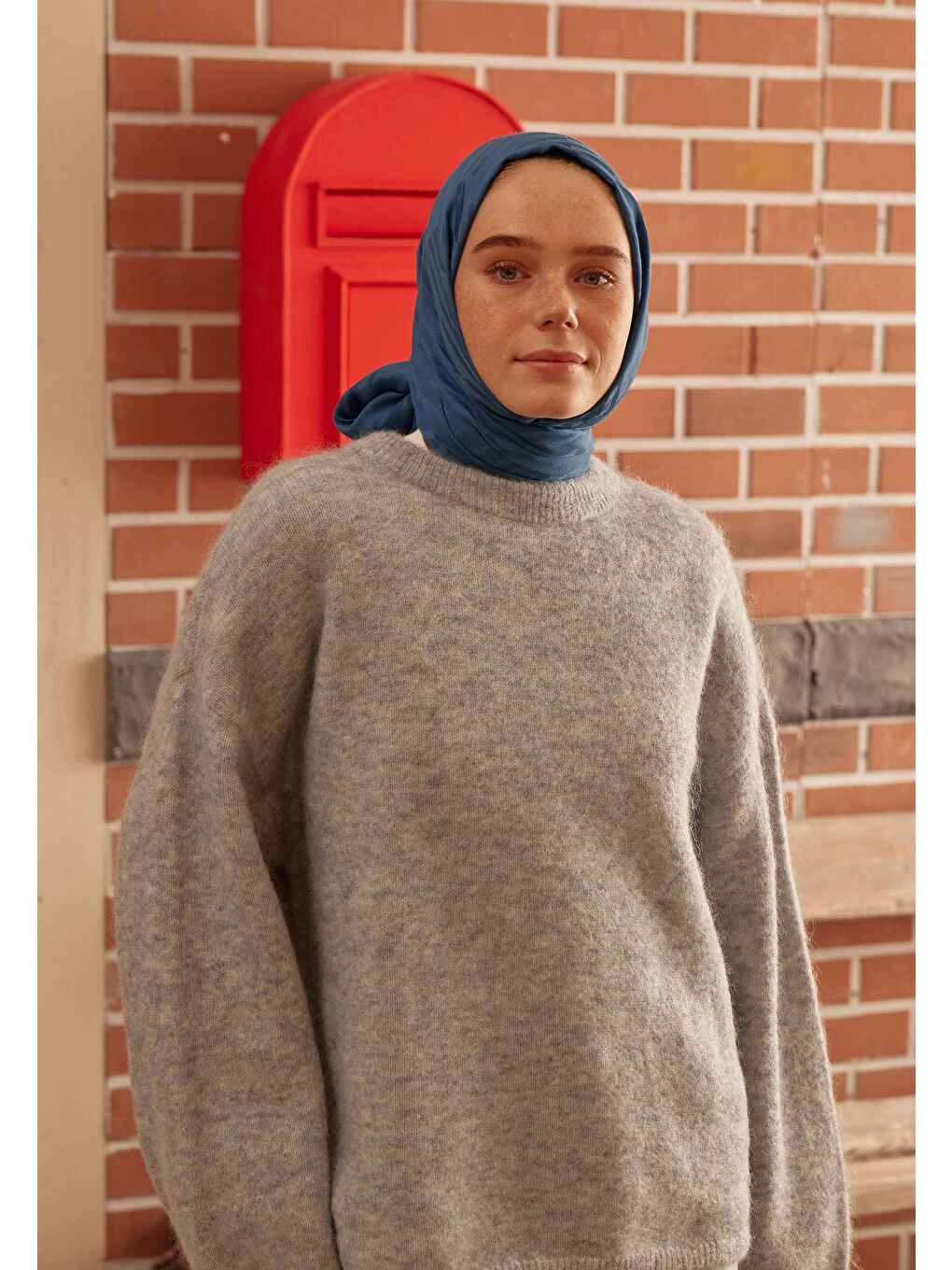 Dublın Jakarlı Şal Mavi