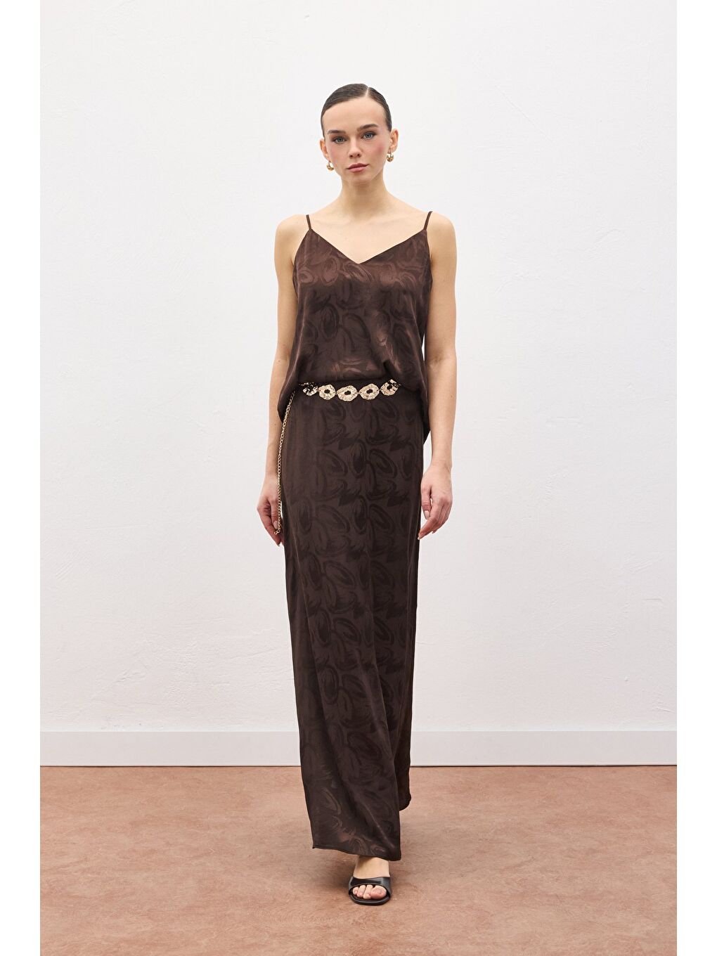 Kahverengi Lior Uzun Etek - Kahve-3