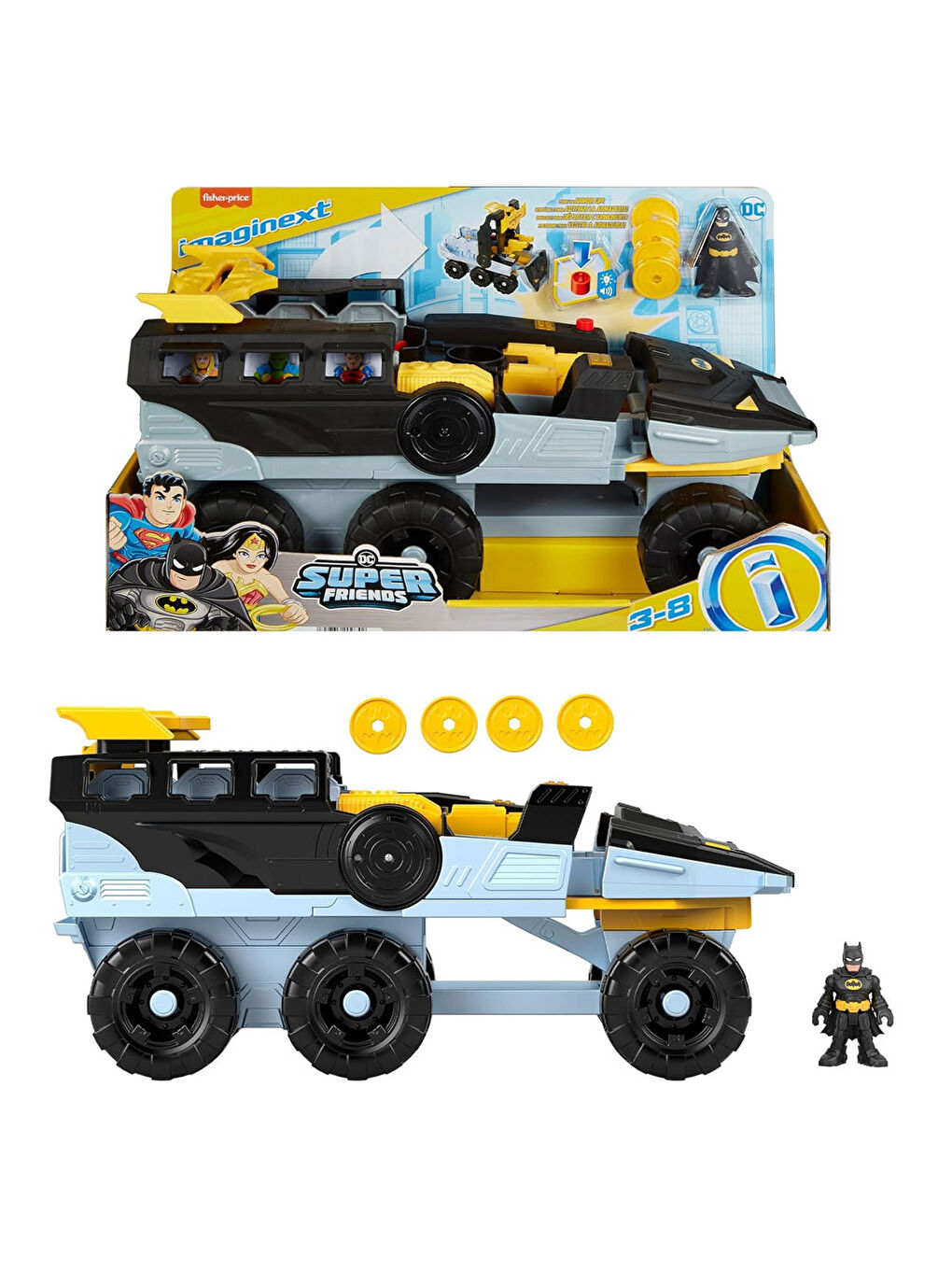 Imaginext Renksiz DC Super Friends Dönüşebilen Bat Tank HVY04