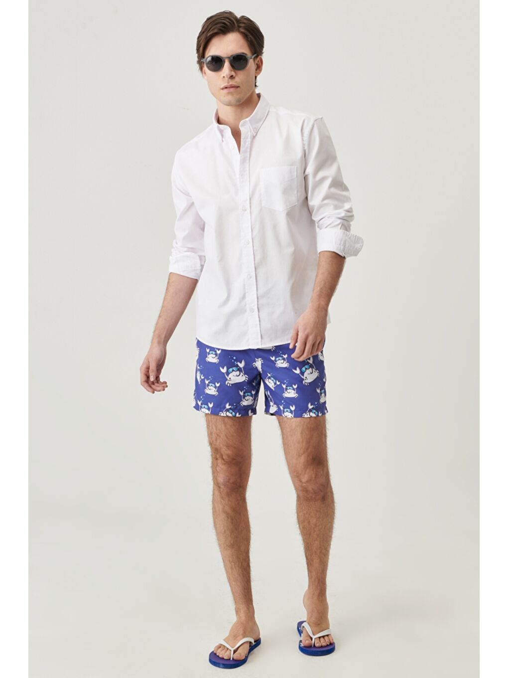 Lacivert Regular Fit Normal Kesim Şort Mayo-1