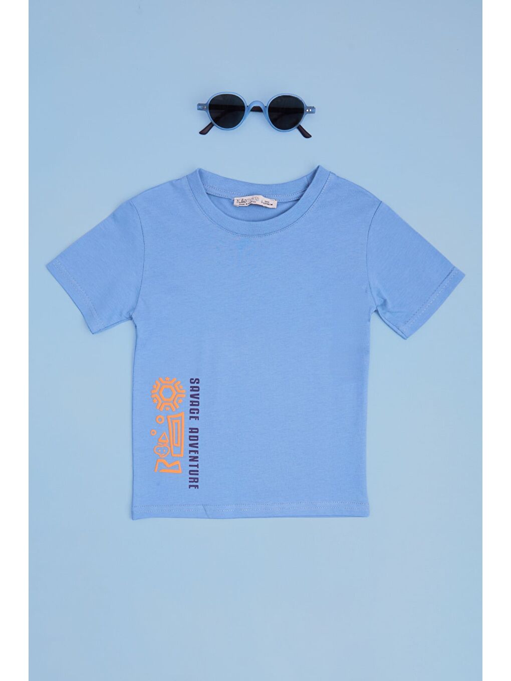 Mavi Savage Adventure Baskılı Erkek Çocuk Tişört