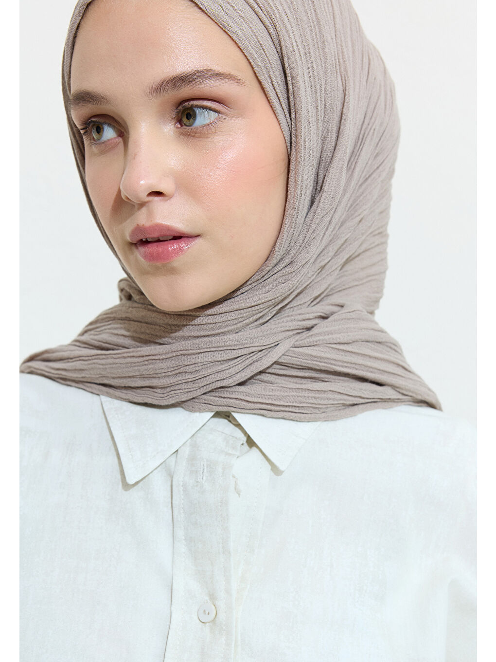 Bej Pamuklu Keten Şal Mashroom Soup-2