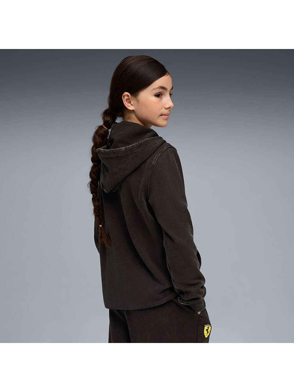 Siyah SCUDERIA FERRARI Sportswear Genç Kapüşonlu Hoodie-2