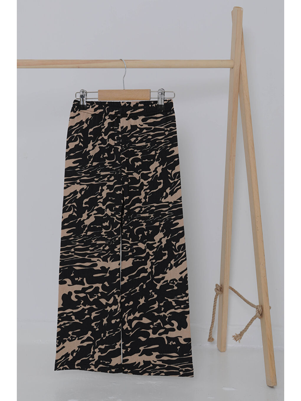 Bej Kız Çocuk Vizon Leopar Desenli Pijama Altı - 27051