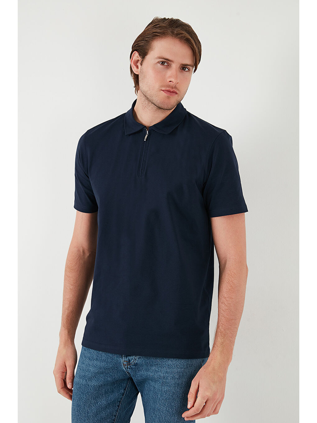 Mavi Streç Pamuklu Regular Fit Yarım Fermuarlı 3'lü Paket Polo Yaka Tişört 5902972S3-3