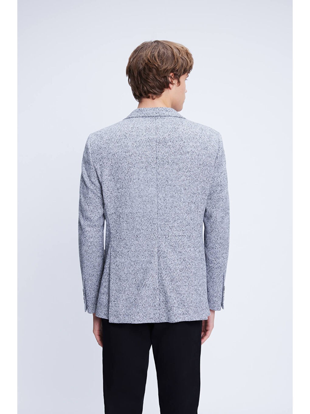 Gri Comfort Fit Mono Yaka Pamuklu Ceket-4