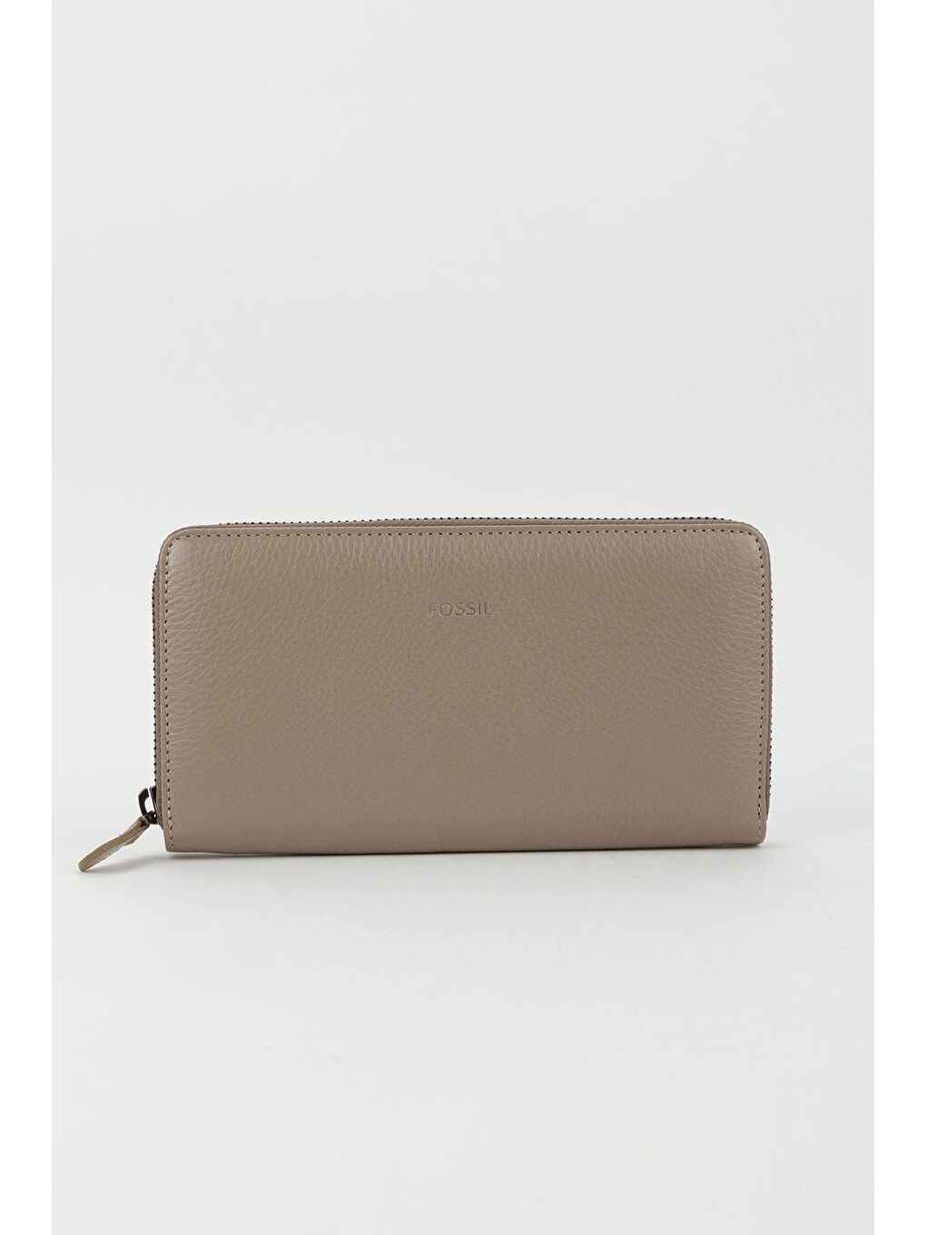 Bej Kutulu Hakiki Deri Su Yeşili Fermuarlı Büyük Boy Kadın El Portföyü Kartlık Cüzdan