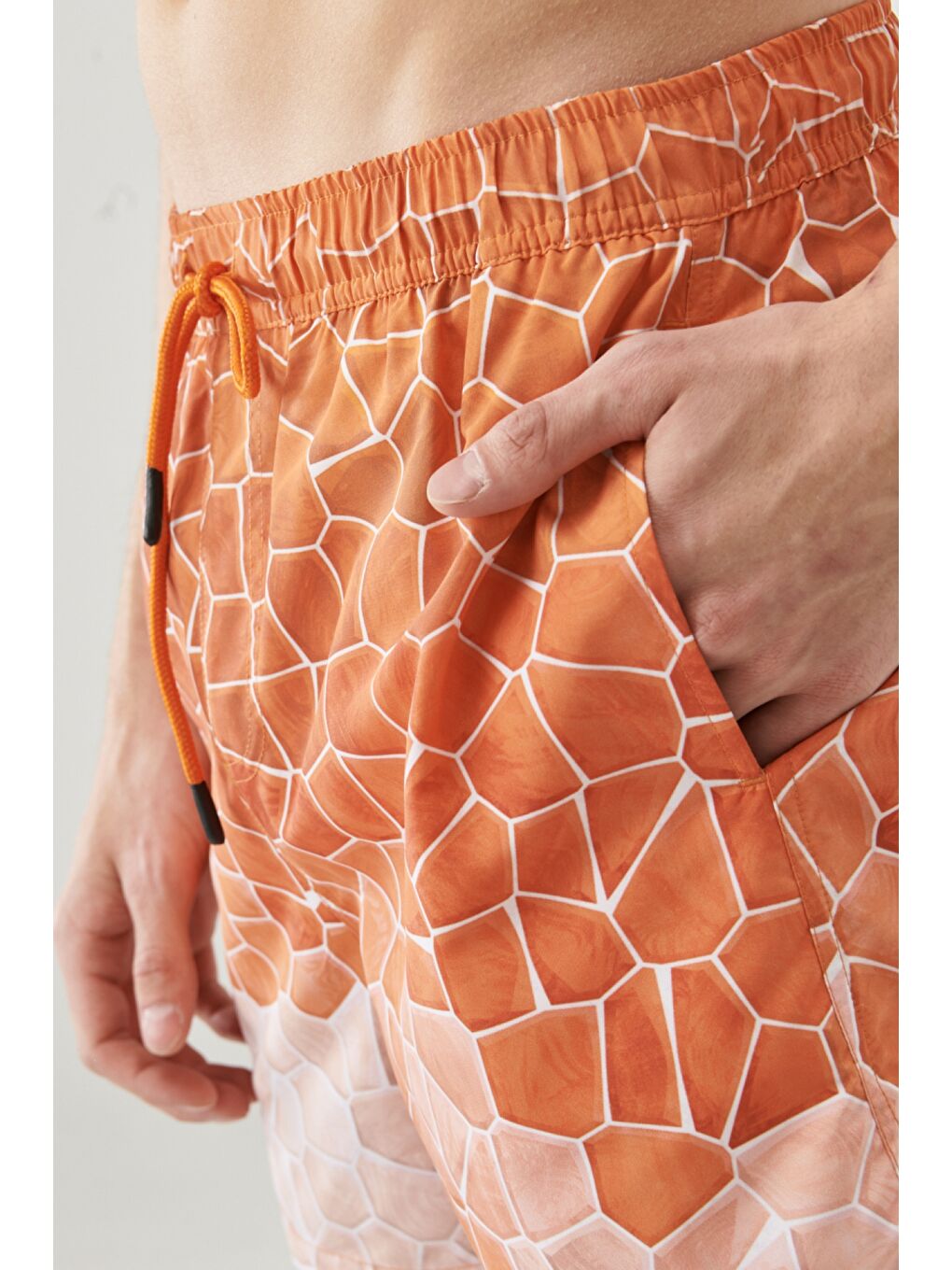 Turuncu Regular Fit Normal Kesim Şort Mayo-1