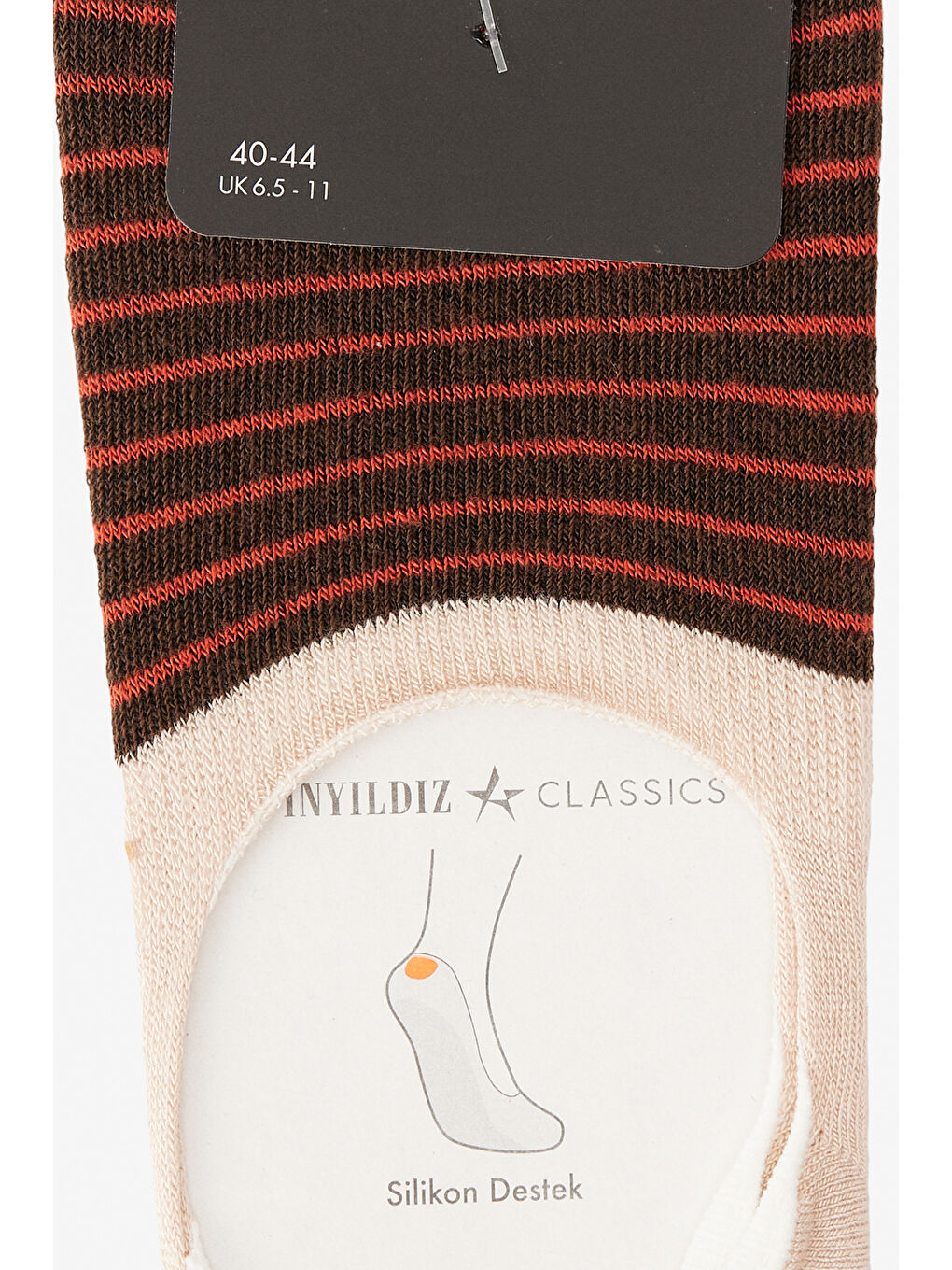 Erkek Bej-Kahve Tekli Bambulu Babet Çorap-1